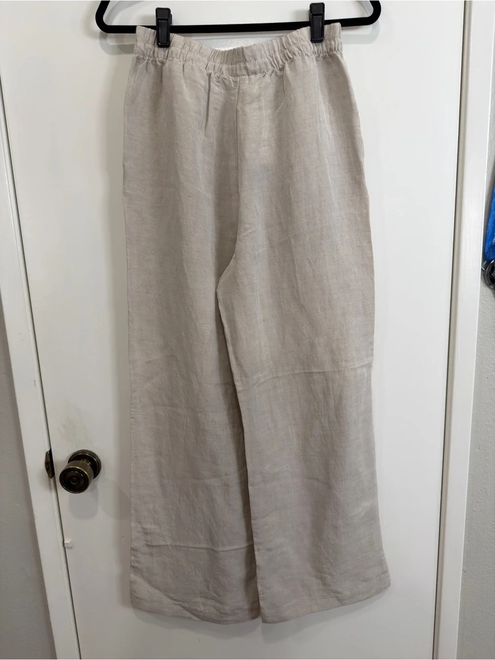 H&M Casual Elastic-Waist Women’s Linen Blend Pants - Light Beige